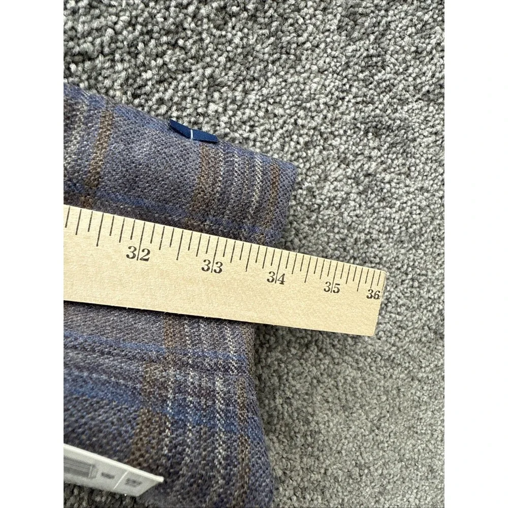 Mens 48R Stafford Sport Coat Suit Gray Plaid Wool Cotton Woven Classic Fit